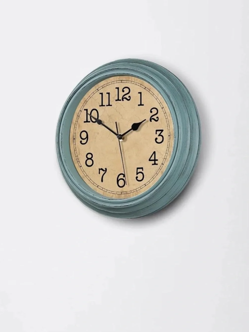 12” Retro-Style Analog Wall Clock in Teal